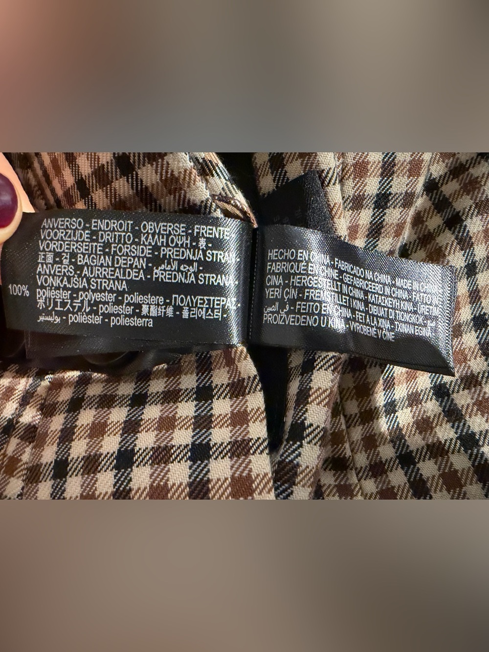 Zara Reversible Tan & Checked Trench Coat - Picture 11 of 12